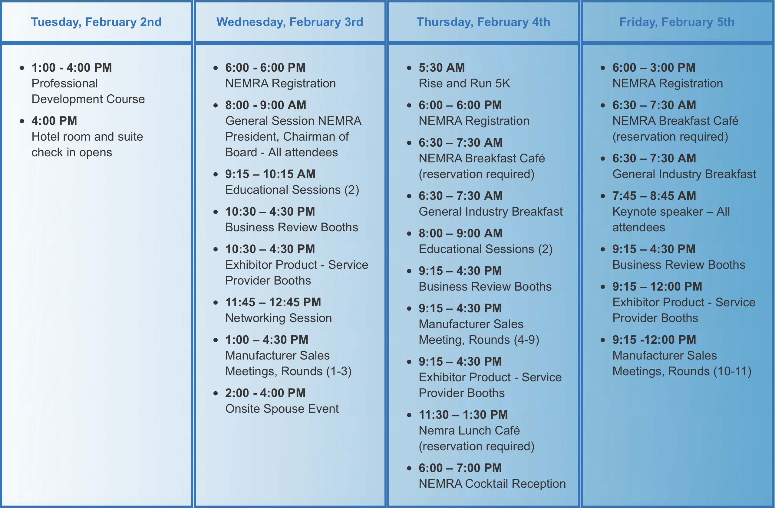 schedule